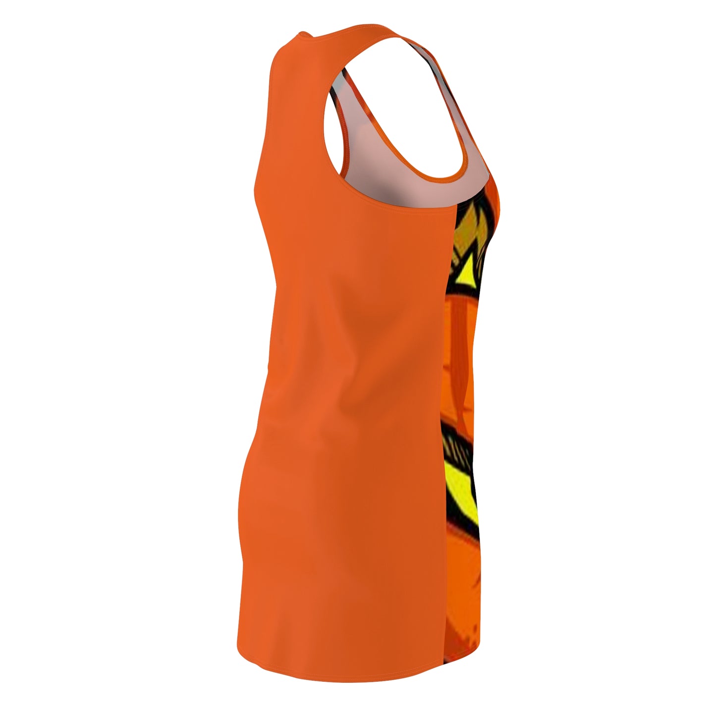 Women's Cut & Sew Racerback Dress Halloween Jack-O-Lantern