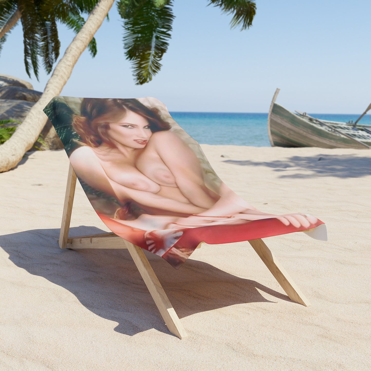 Beach Towel Retro 80s Adult Star Nude