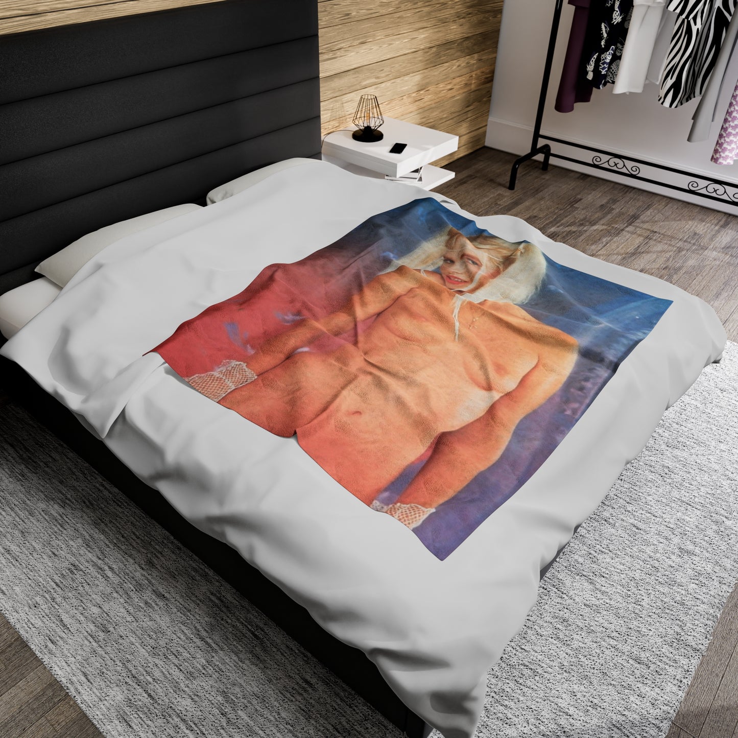 Velveteen Plush Blanket Retro Porn Star Cicciolina (Ilona Staller) Nude