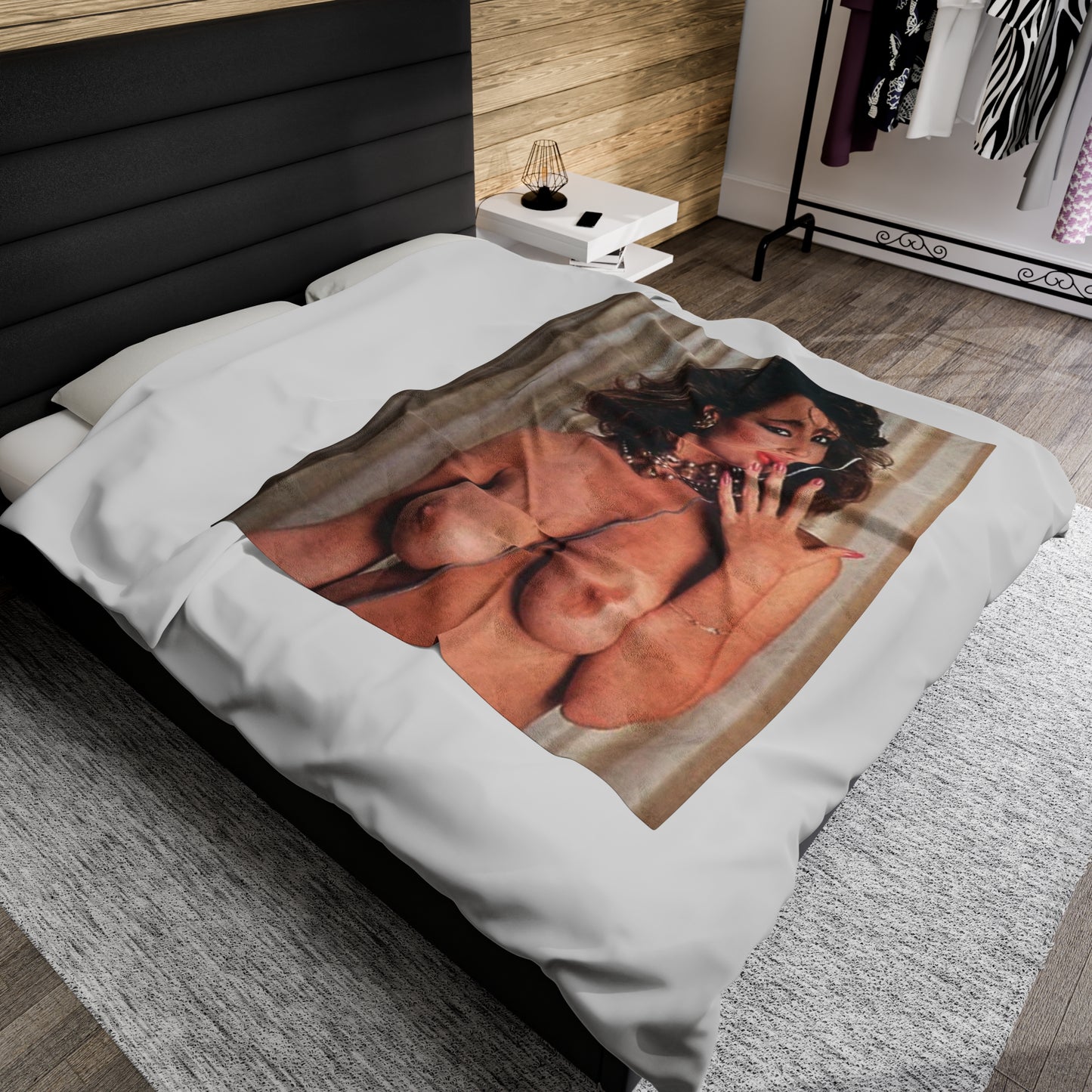 Velveteen Plush Blanket Retro Adult Star Christy Canyon Nude
