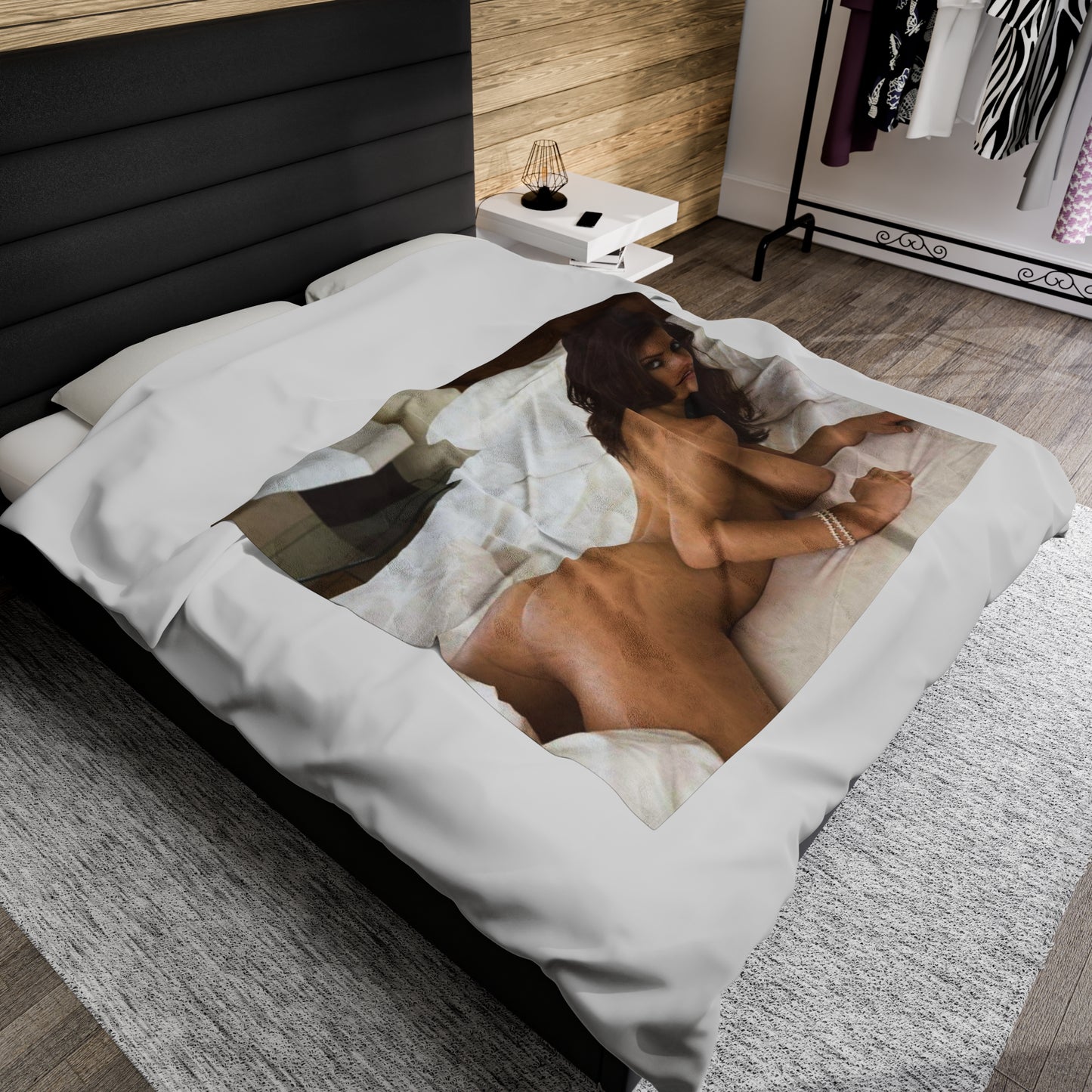 Velveteen Plush Blanket Katie Marie Cork Nude Natural Brunette