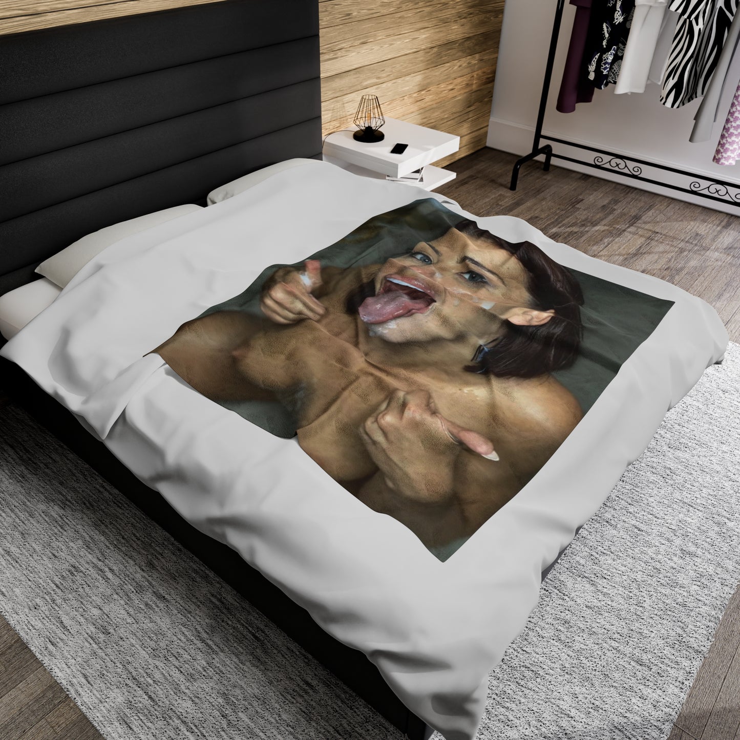 Velveteen Plush Blanket Cumshot Target Facial Approval