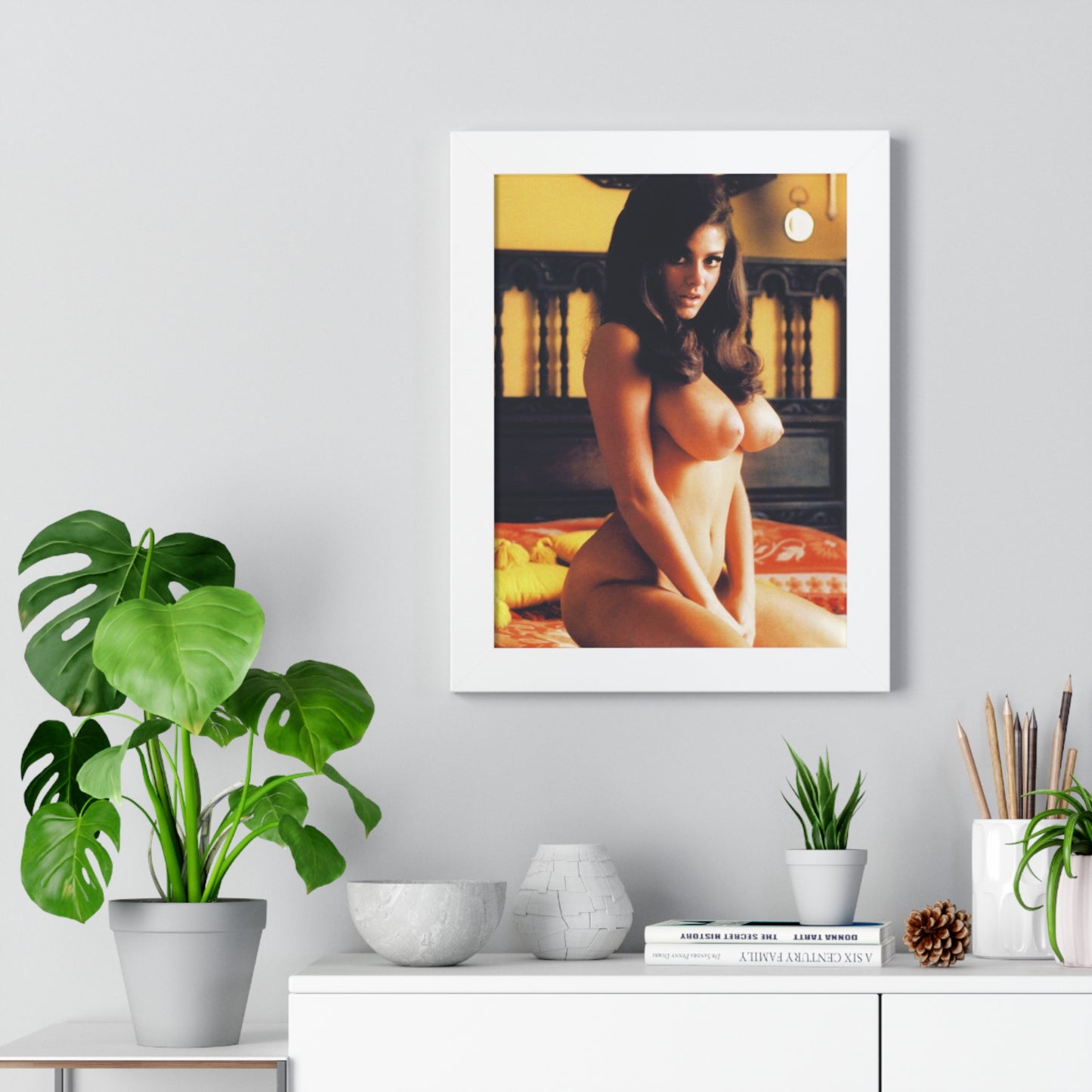 Framed Vertical Poster Playmate Cynthia Myers Nude