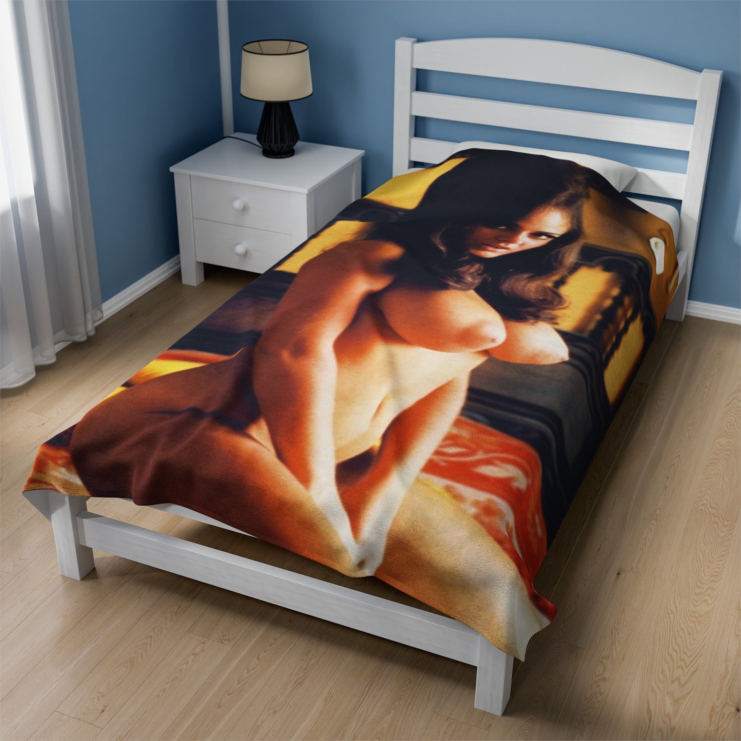 Velveteen Plush Blanket Playmate Cynthia Myers Nude