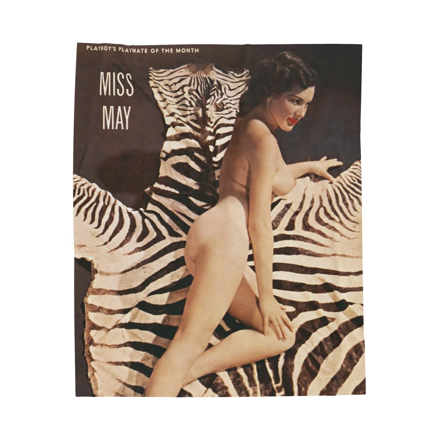 Velveteen Plush Blanket Playboy Playmate May 1954 Joanne Arnold