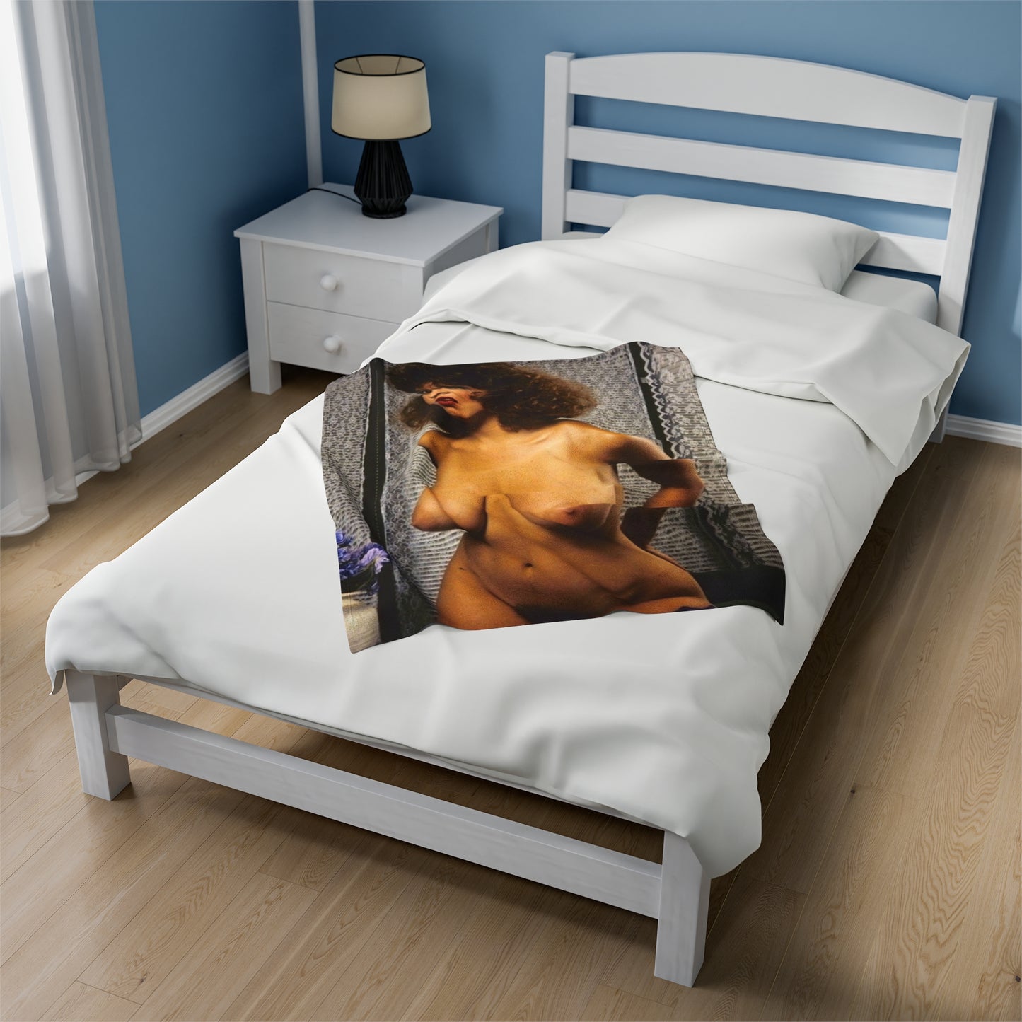 Velveteen Plush Blanket Retro Adult Star Christy Canyon Nude