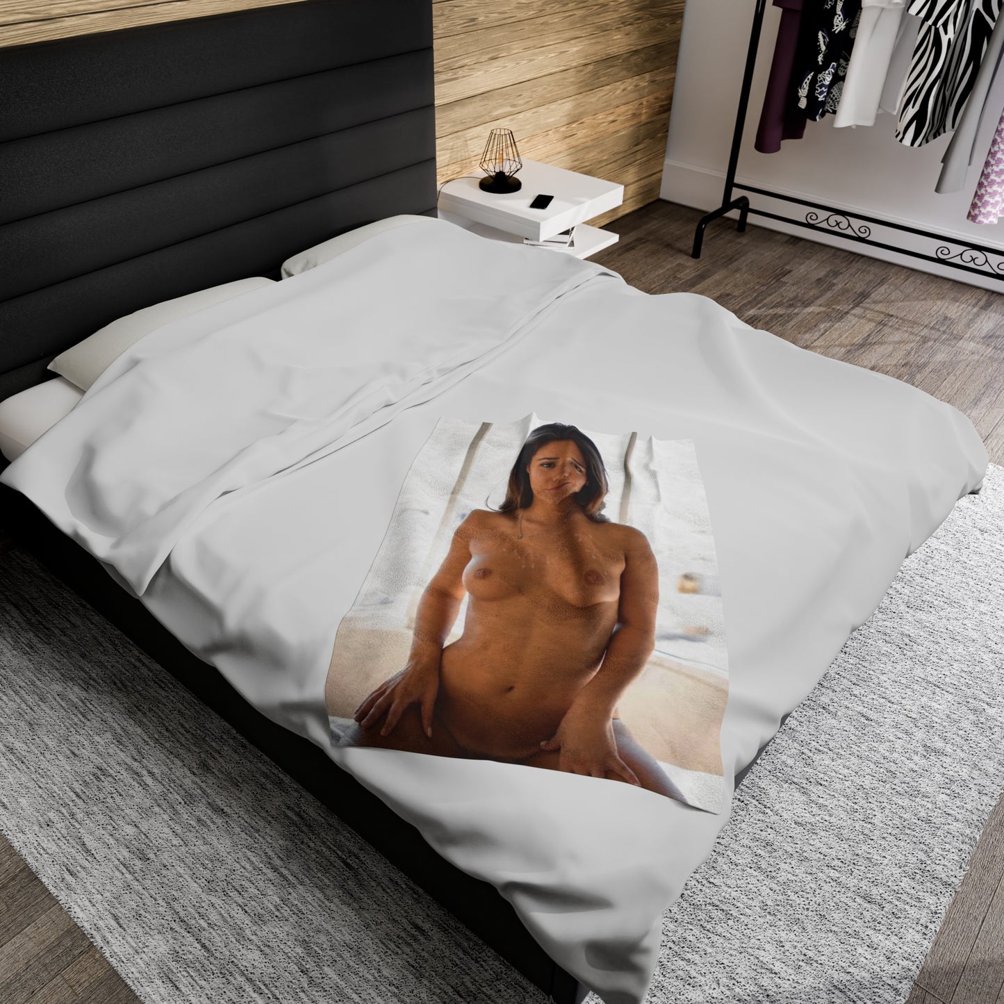 Velveteen Plush Blanket Eva Lovia Nude