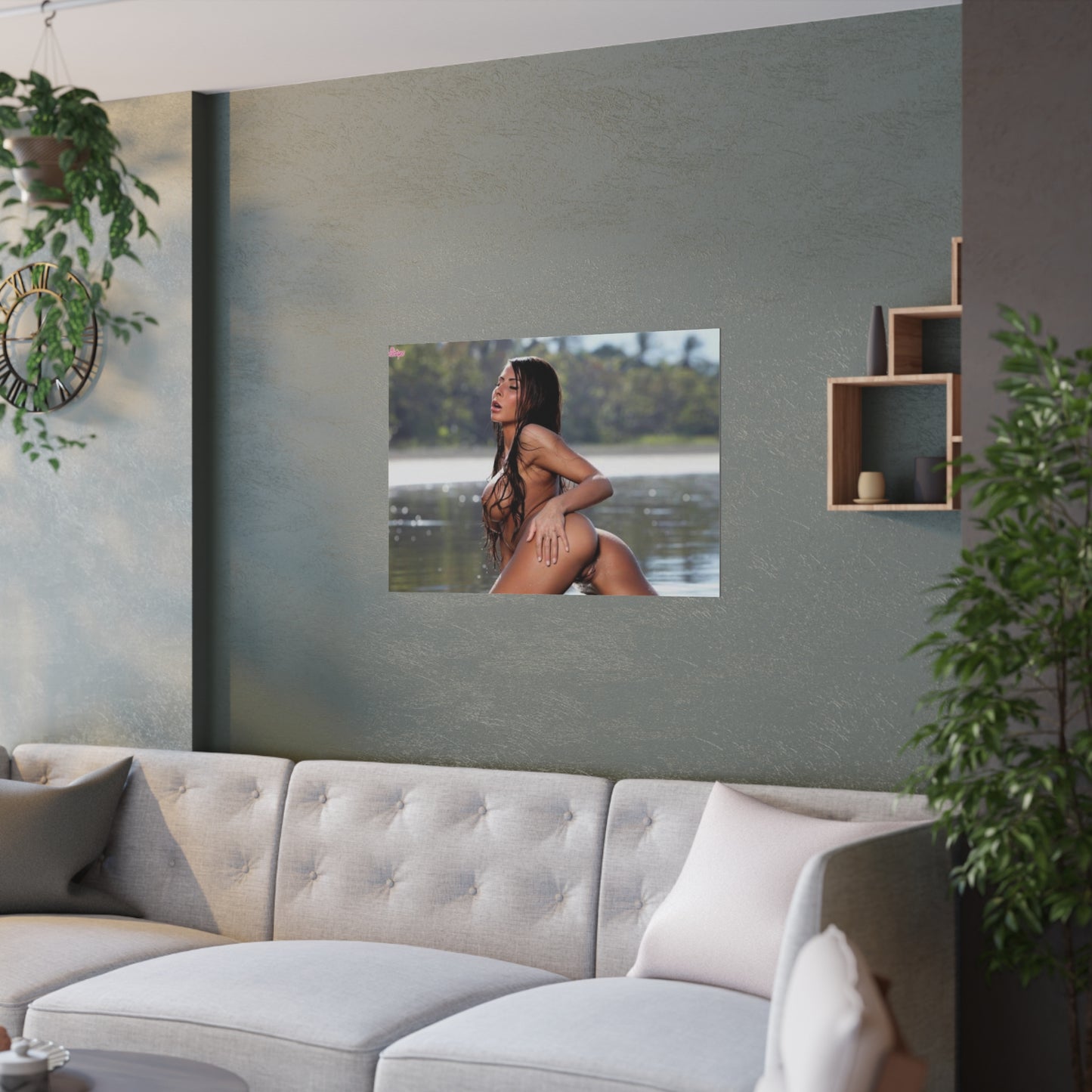 Satin Posters (210gsm) Madison Ivy Nude in a Lake