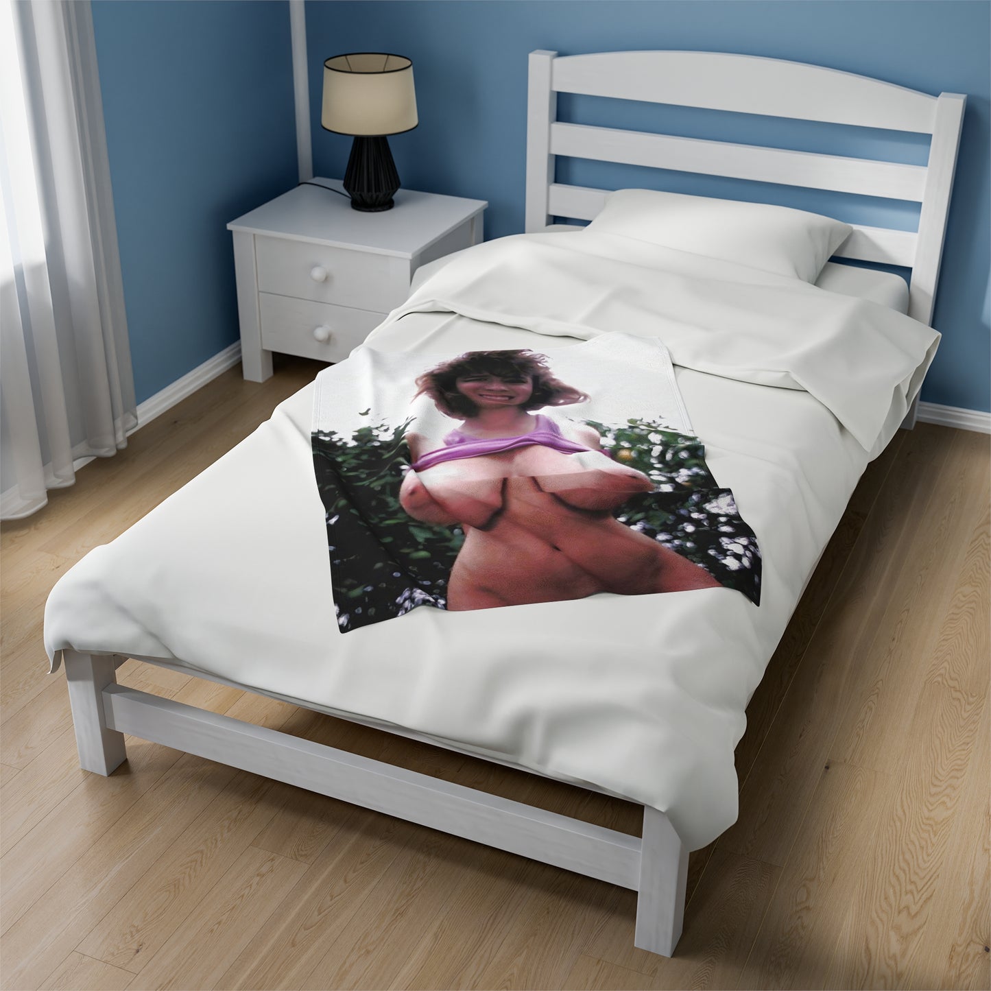 Velveteen Plush Blanket Retro Adult Star Christy Canyon Nude