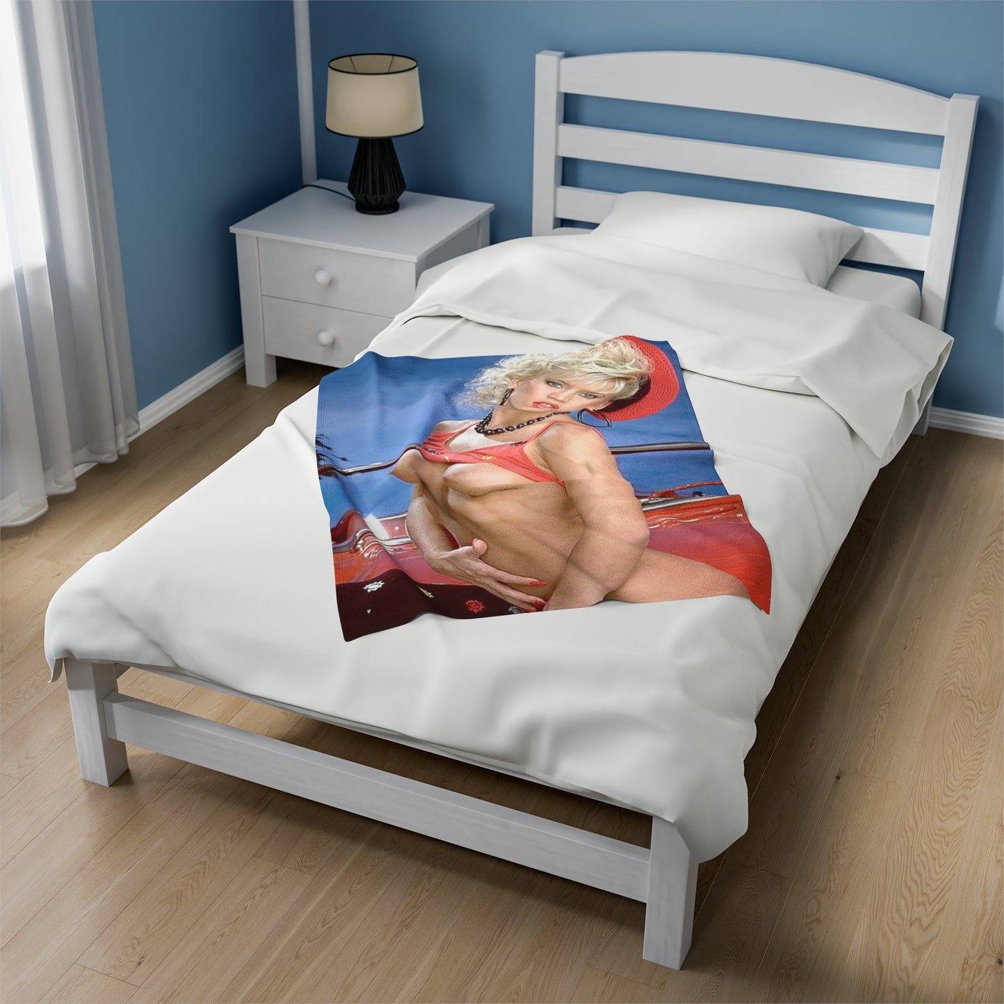 Velveteen Plush Blanket Retro 1980s Porn Star Amber Lynn