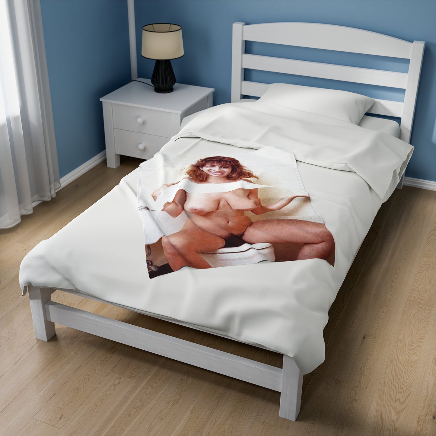 Velveteen Plush Blanket Retro Adult Star Christy Canyon Nude