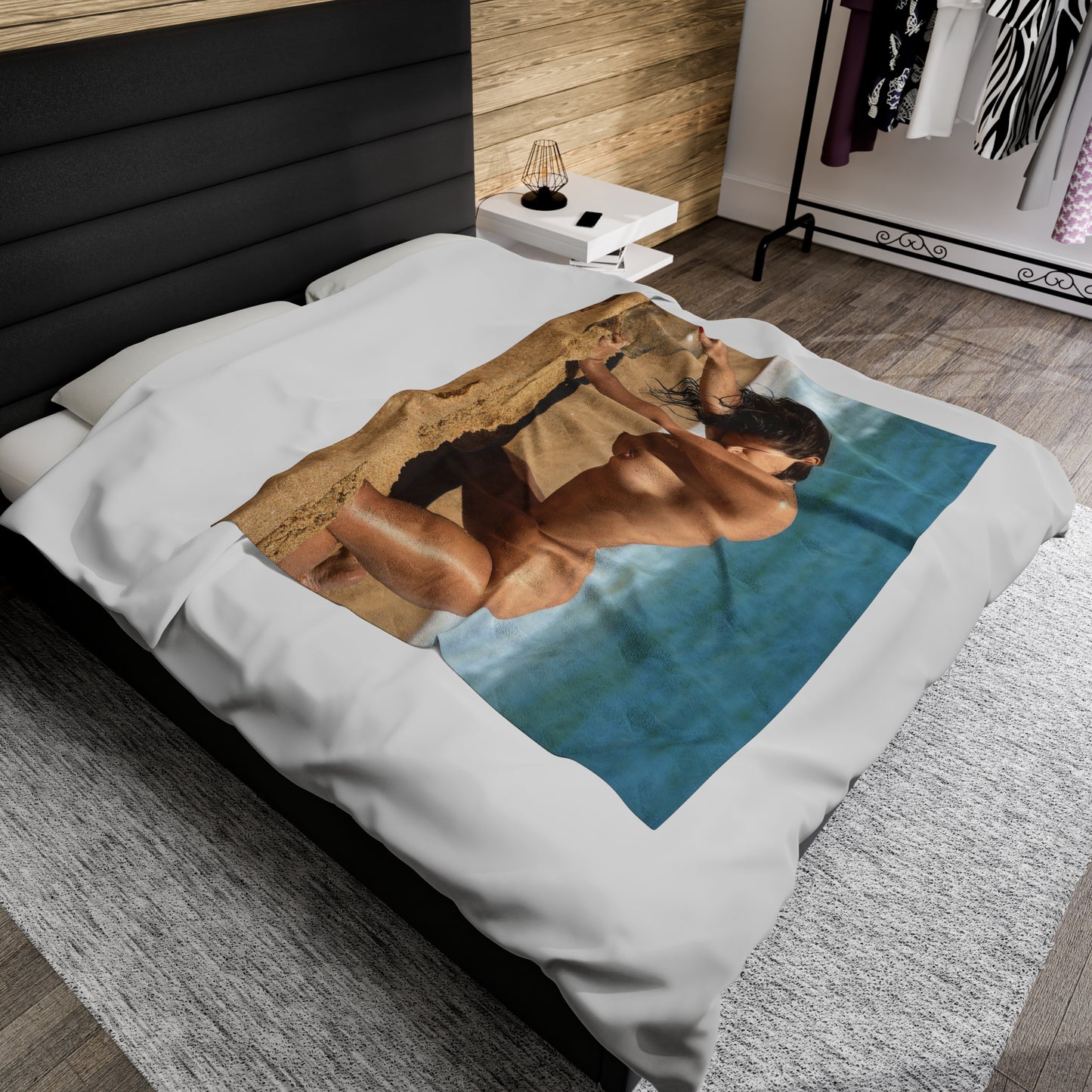 Velveteen Plush Blanket Naked on the Beach