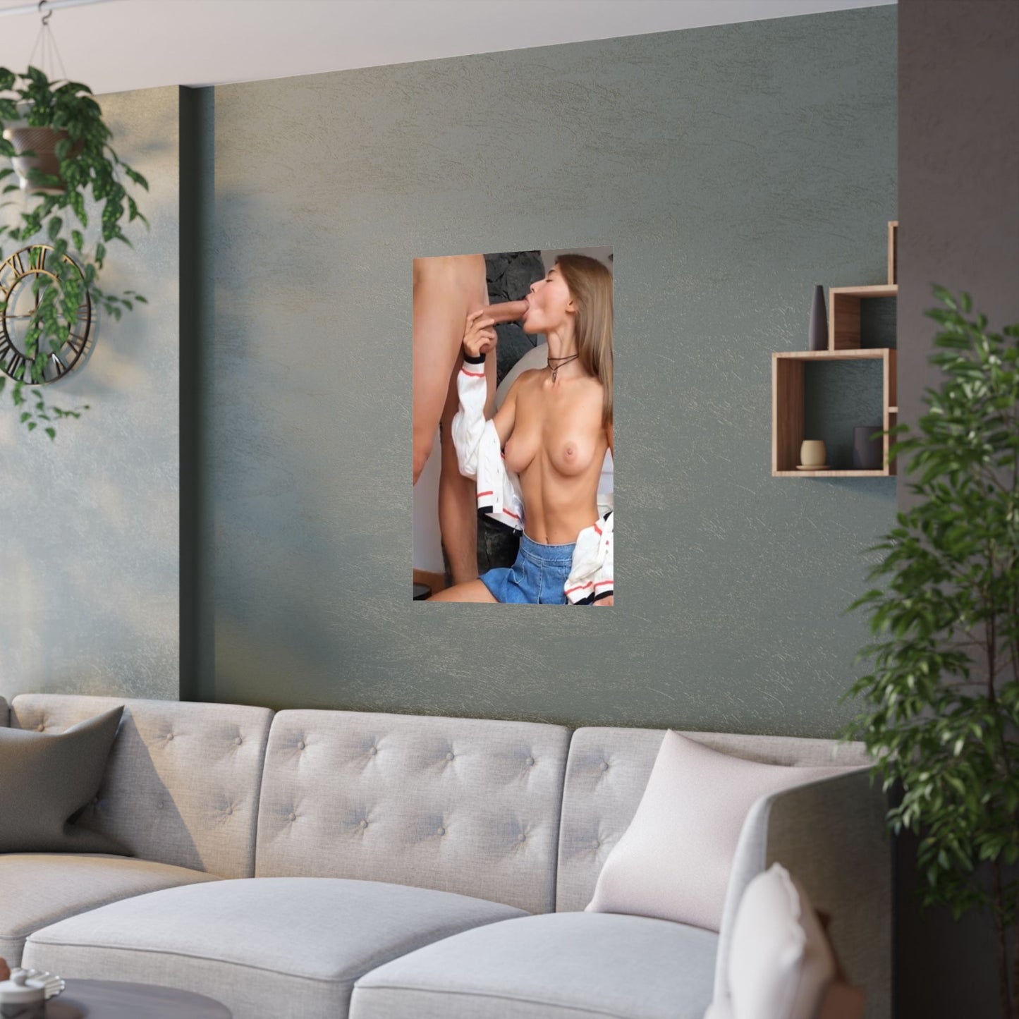 Satin Posters (210gsm) Natural Teen Sucking Cock