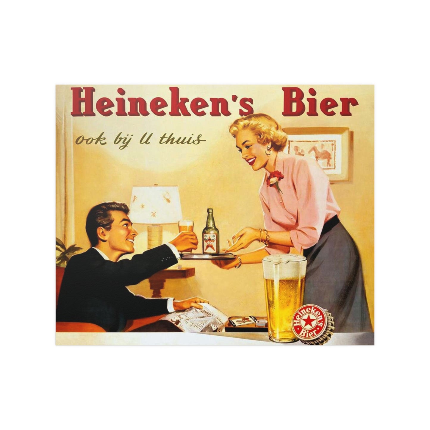 Satin Posters (210gsm) Retro Beer Advertisement Heineken