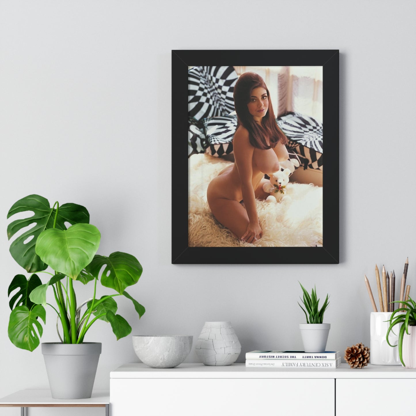 Framed Vertical Poster Playboy Playmate Cynthia Myers Nude