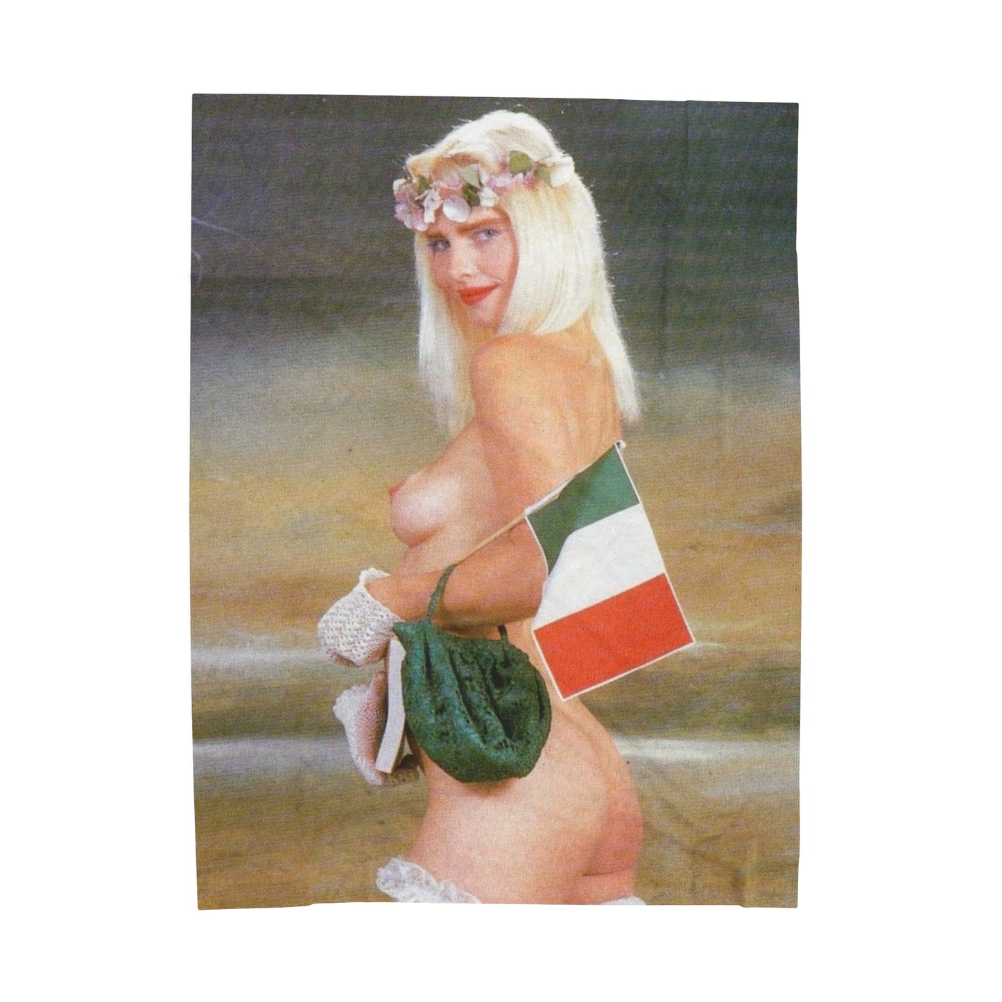Velveteen Plush Blanket Retro Porn Star Cicciolina (Ilona Staller) Nude