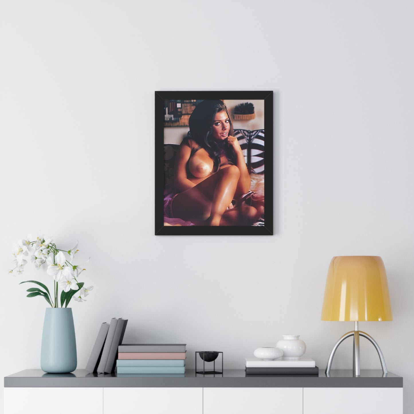 Framed Vertical Poster Playboy Playmate Cynthia Myers nude