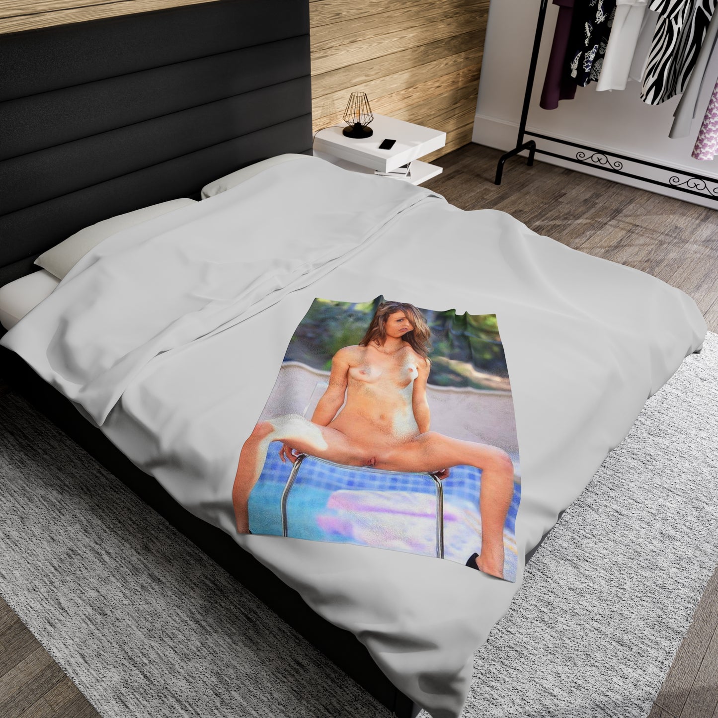 Velveteen Plush Blanket Malena Morgan Nude