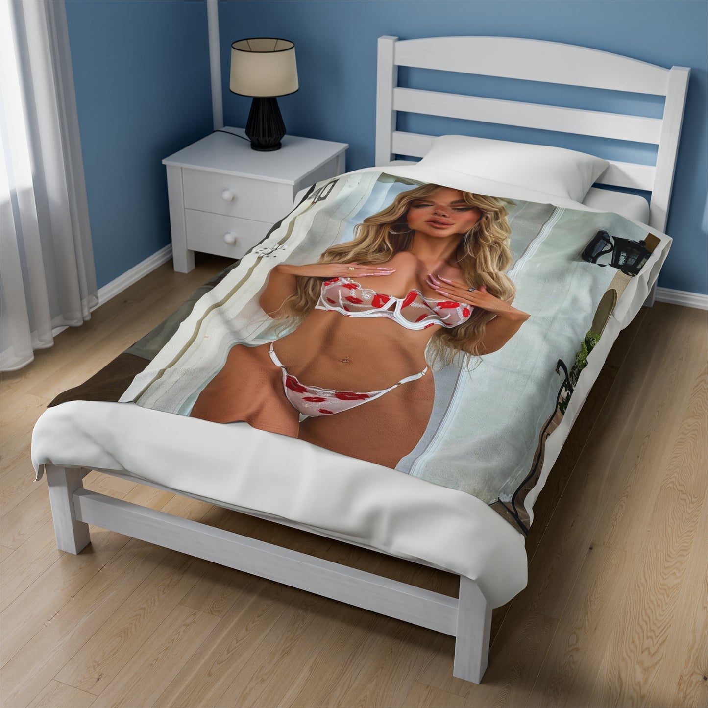 Velveteen Plush Blanket Hot Lingerie Model