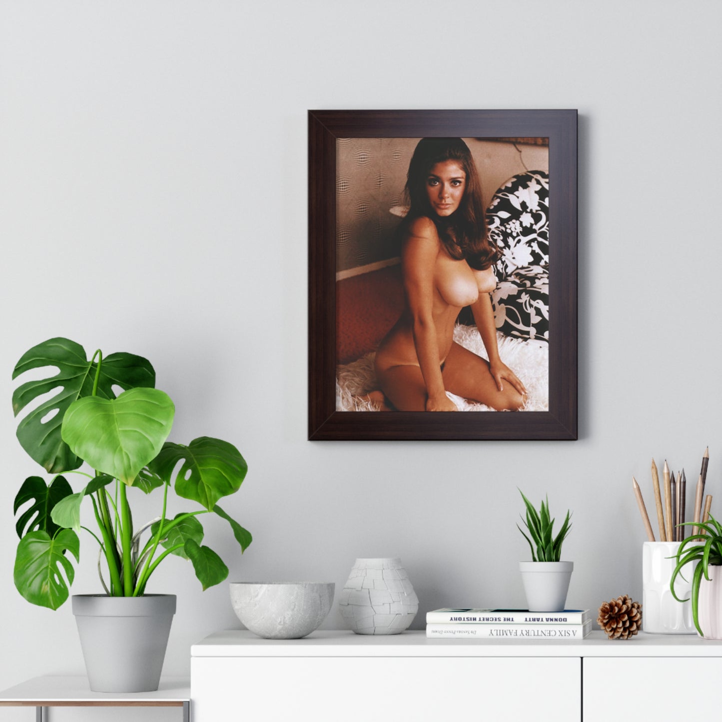 Framed Vertical Poster Playboy Playmate Cynthia Myers Nude
