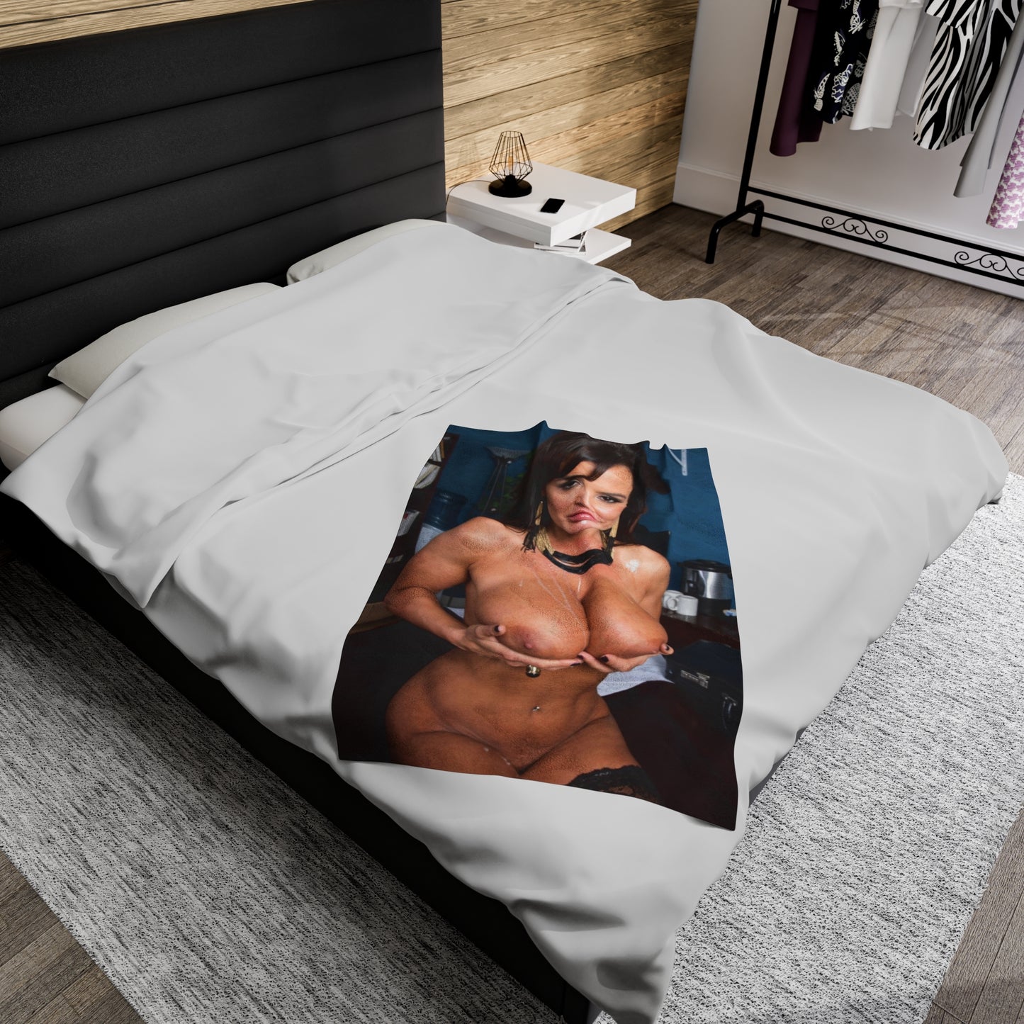 Velveteen Plush Blanket Lisa Ann Nude