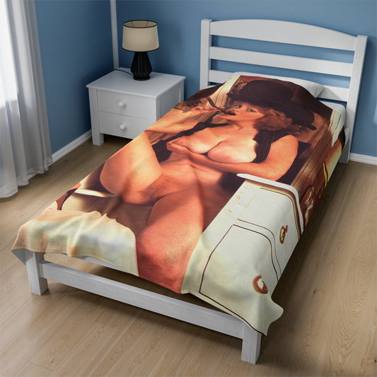 Velveteen Plush Blanket Retro Pornstar Lisa De Leeuw Nude