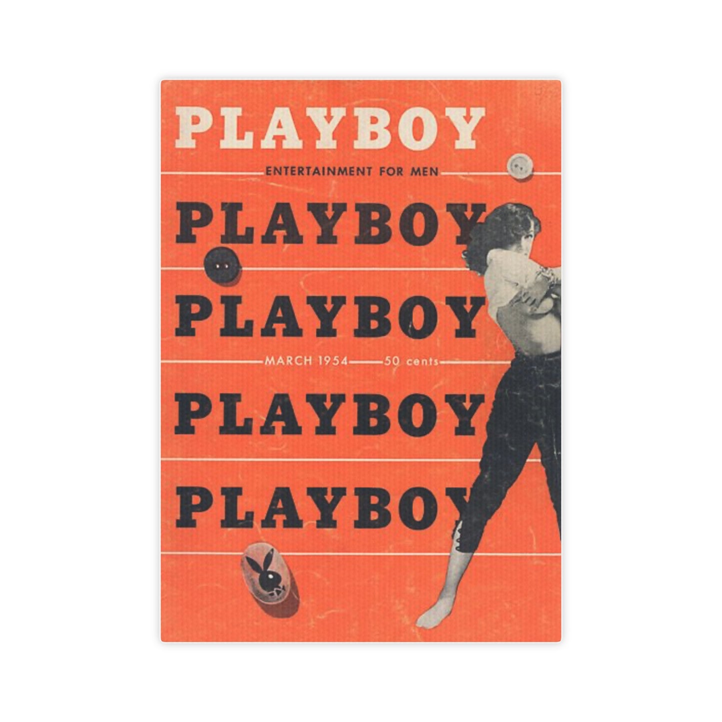 Canvas Photo Tile Playboy Cover March 1954