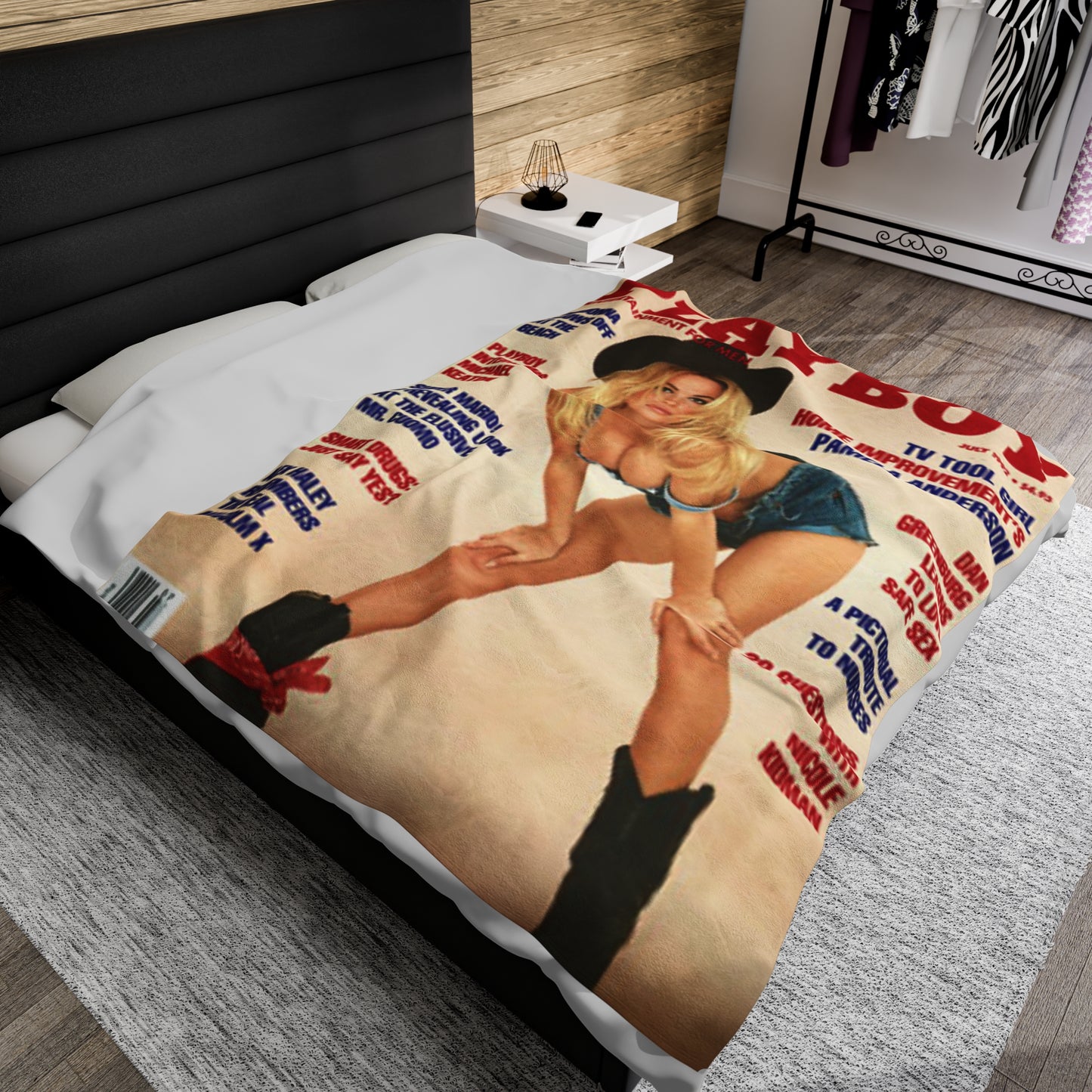 Velveteen Plush Blanket Play Boy Cover July 1992 Pamela Anderson