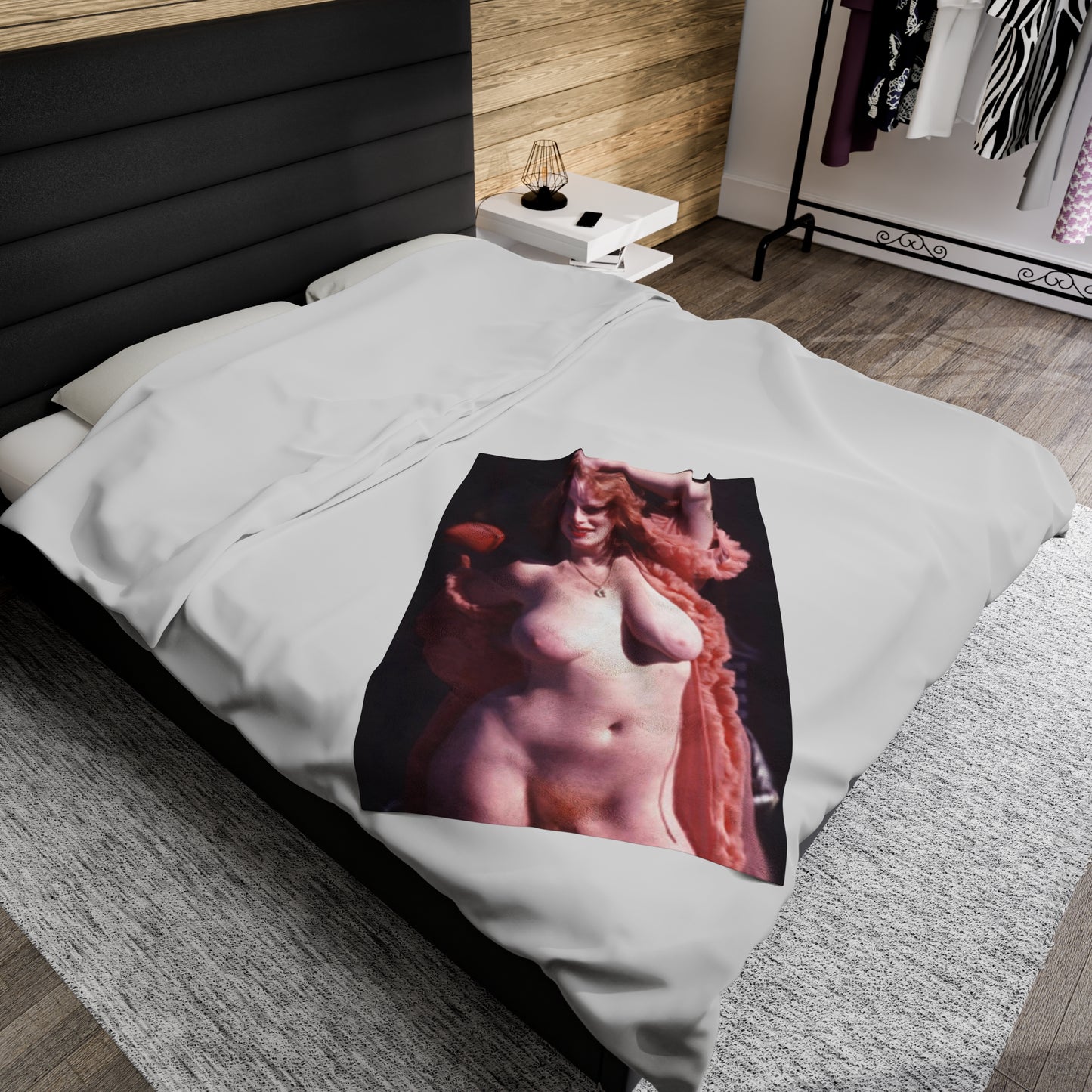 Velveteen Plush Blanket Retro Porn Star Lisa De Leeuw Nude