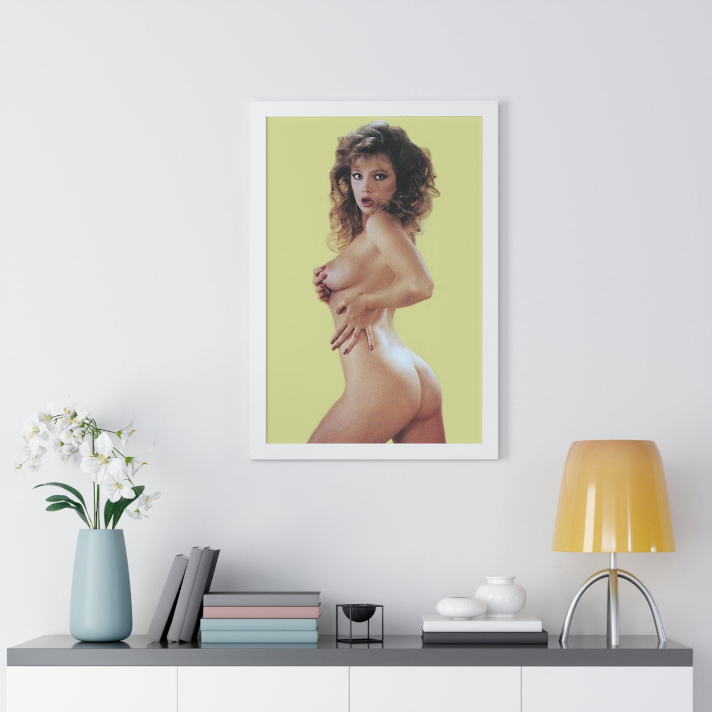 Framed Vertical Poster Retro Porn Star 80s