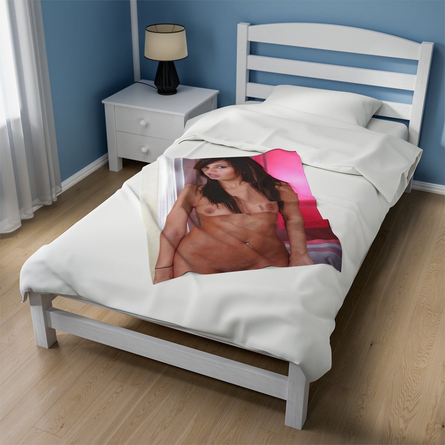 Velveteen Plush Blanket Raven Riley Nude