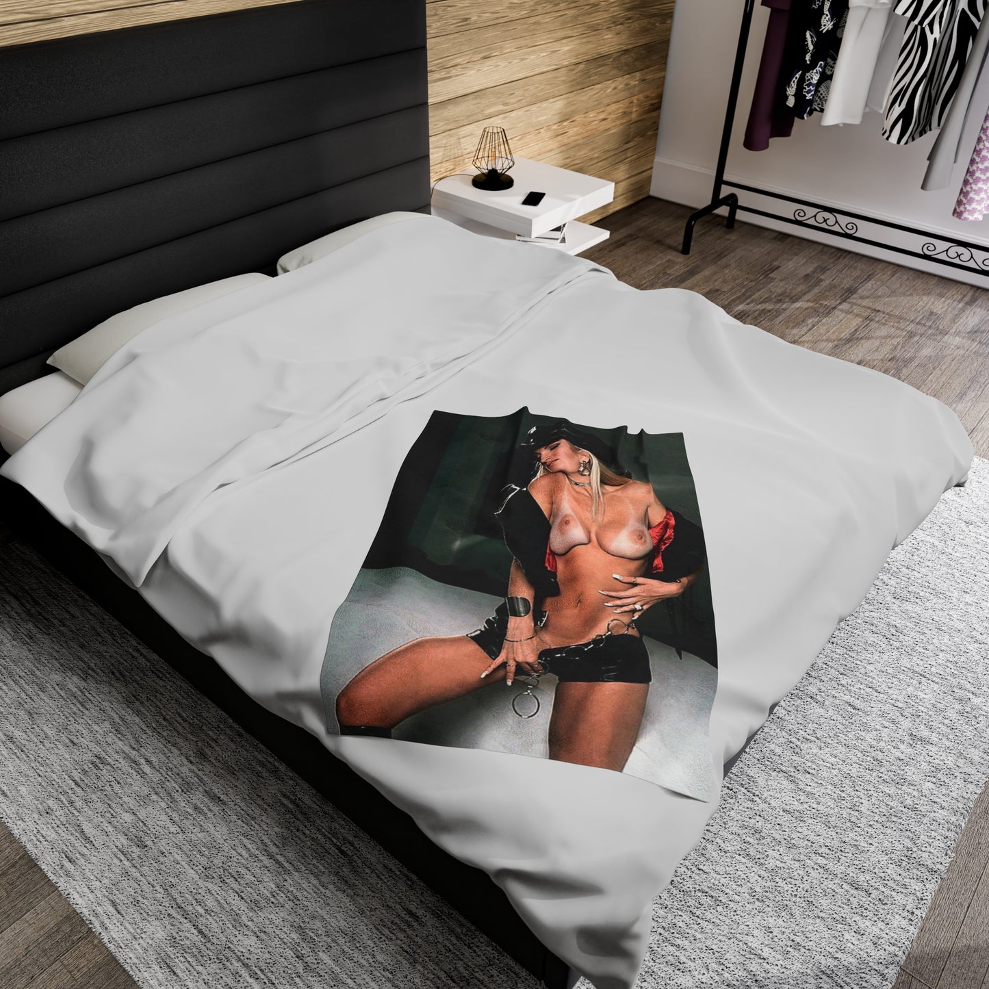Velveteen Plush Blanket Retro Adult Star Janine Lindenmulder Nude