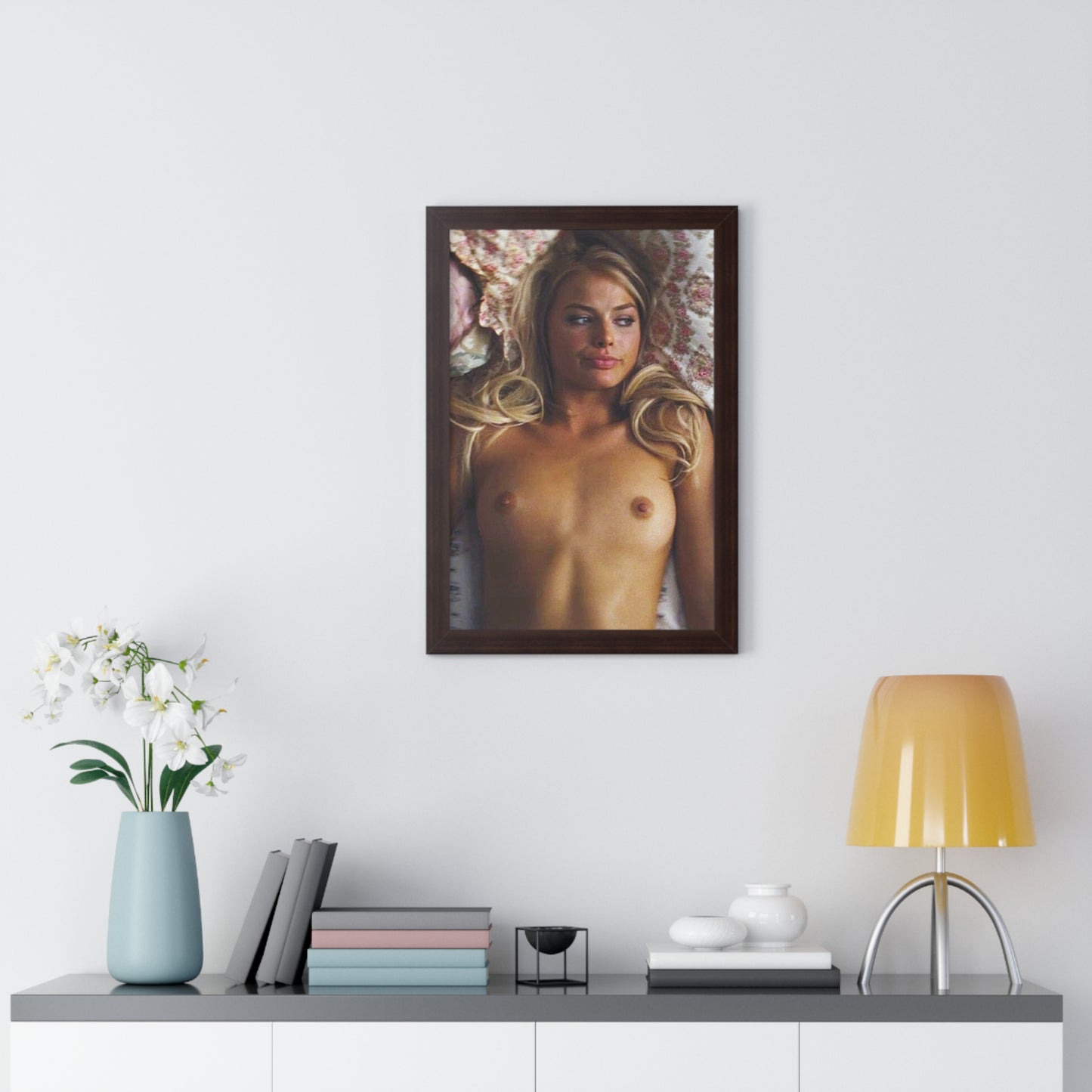 Framed Vertical Poster Margot Robbie Nude Wolf of Wallstreet