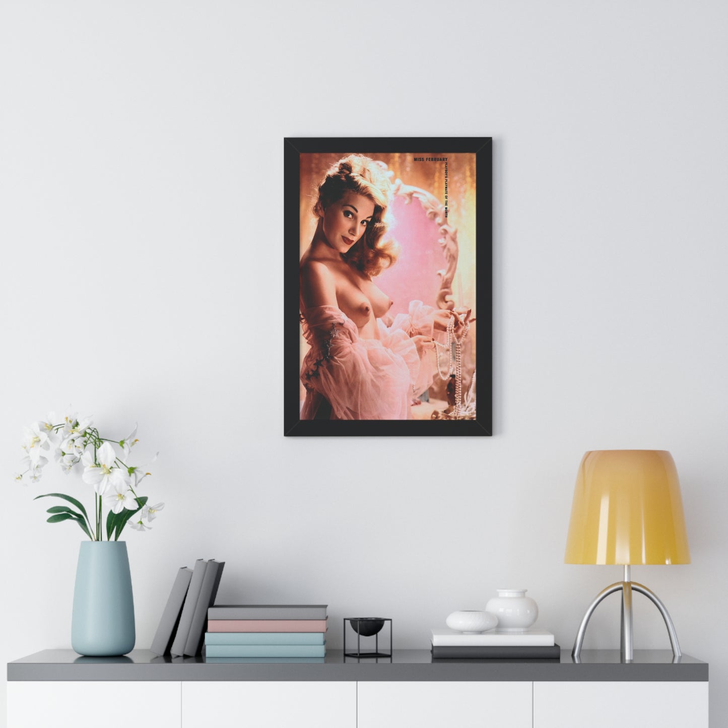 Framed Vertical Poster Playboy Playmate February 1954 Margaret Scott