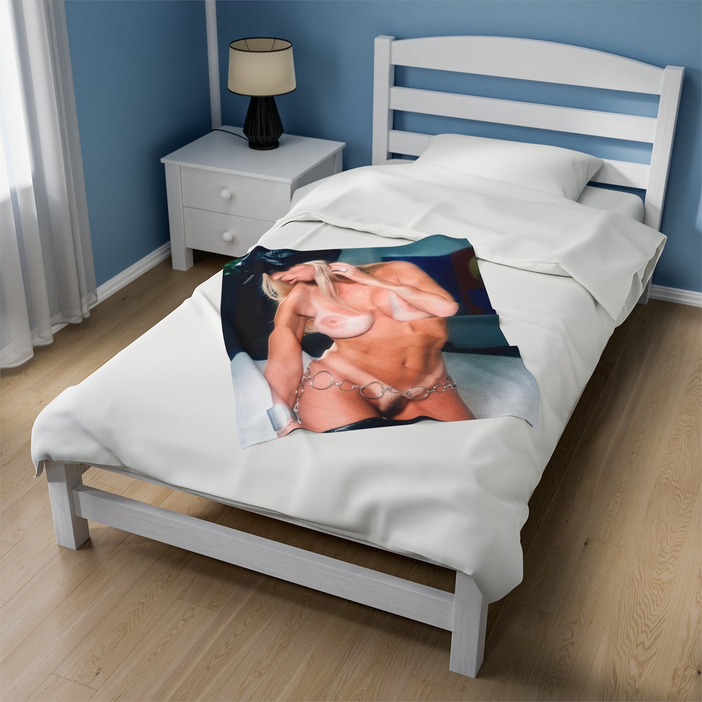 Velveteen Plush Blanket Retro Adult Star Janine Lindenmulder Nude