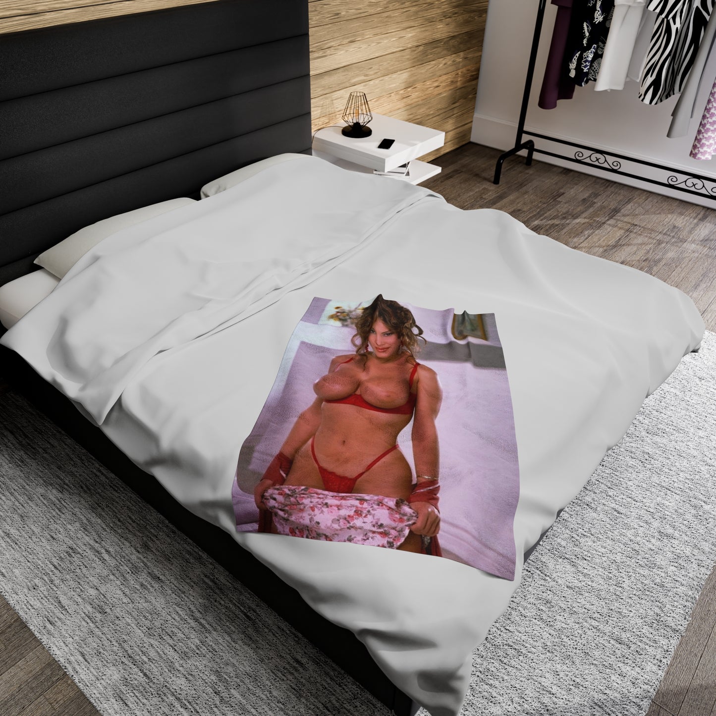 Velveteen Plush Blanket Lisa Ann Nude