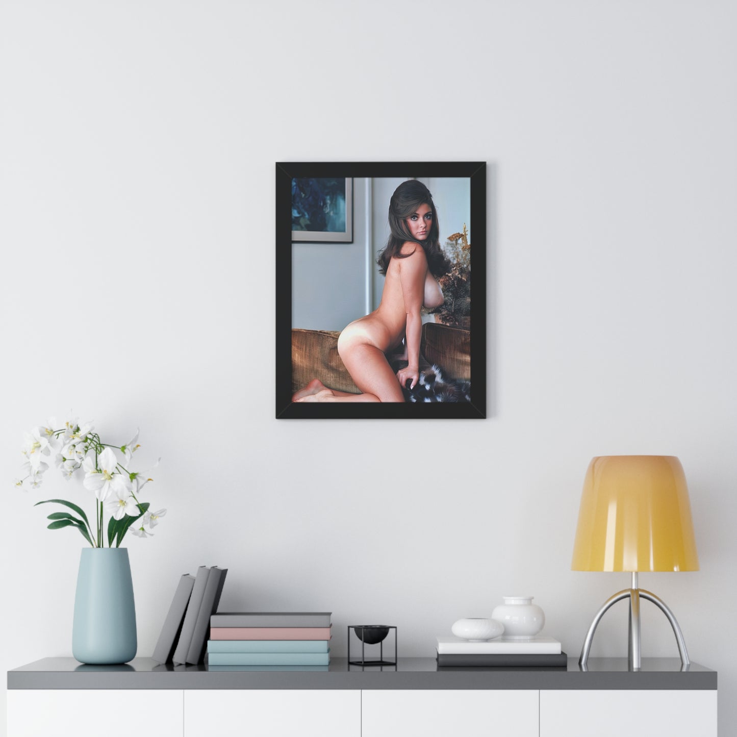 Framed Vertical Poster Playboy Playmate Cynthia Myers nude