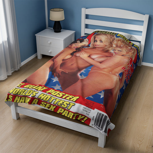 Velveteen Plush Blanket Jenna Jameson Club Magazine acover