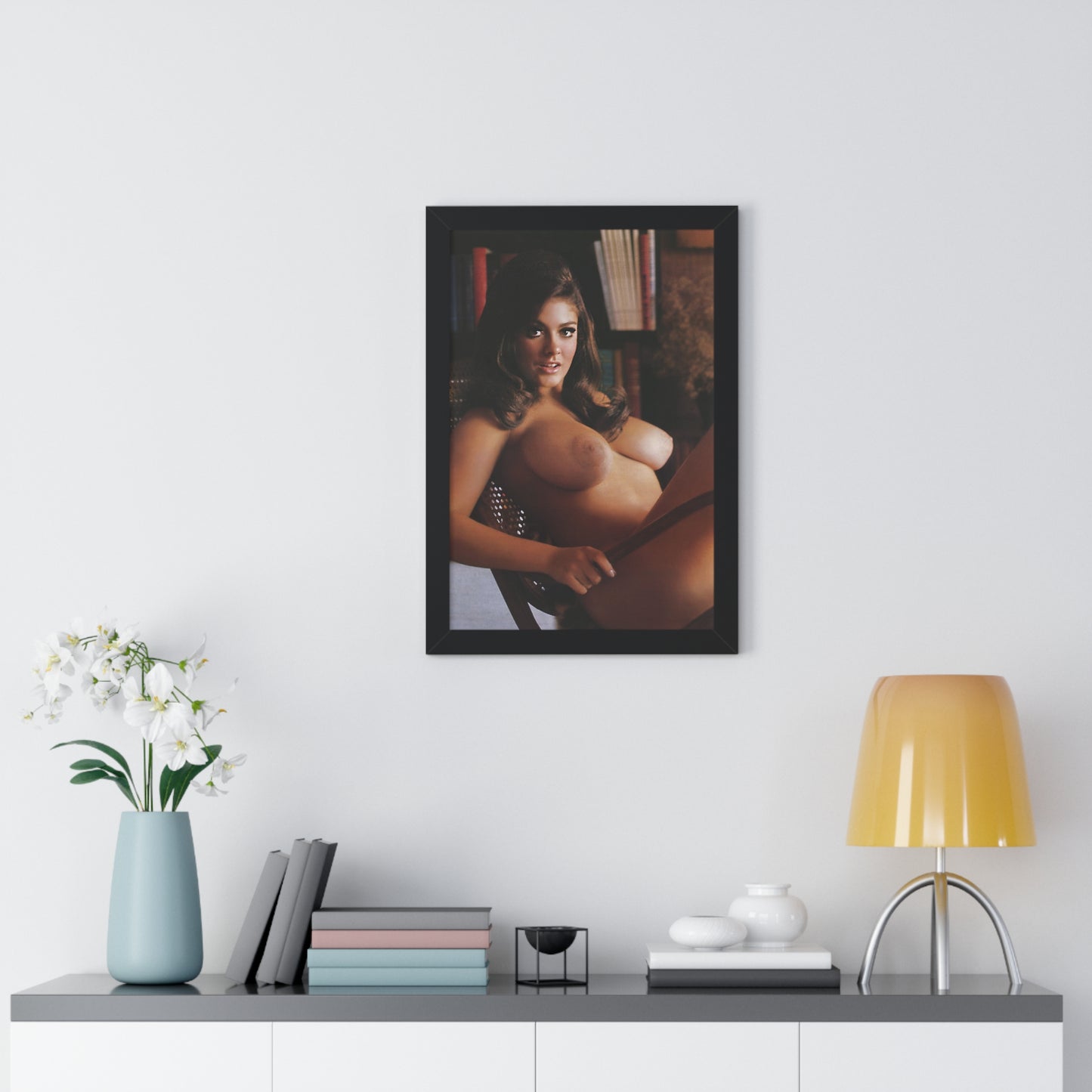 Framed Vertical Poster Playboy Playmate Cynthia Myers Nude