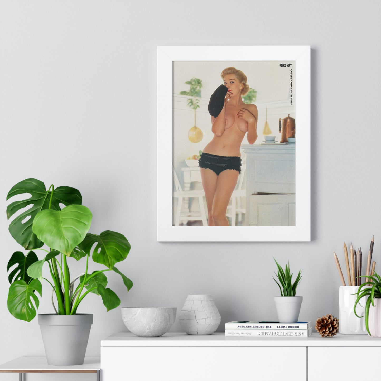 Framed Vertical Poster Playboy Playmate May 1956 Marion Scott