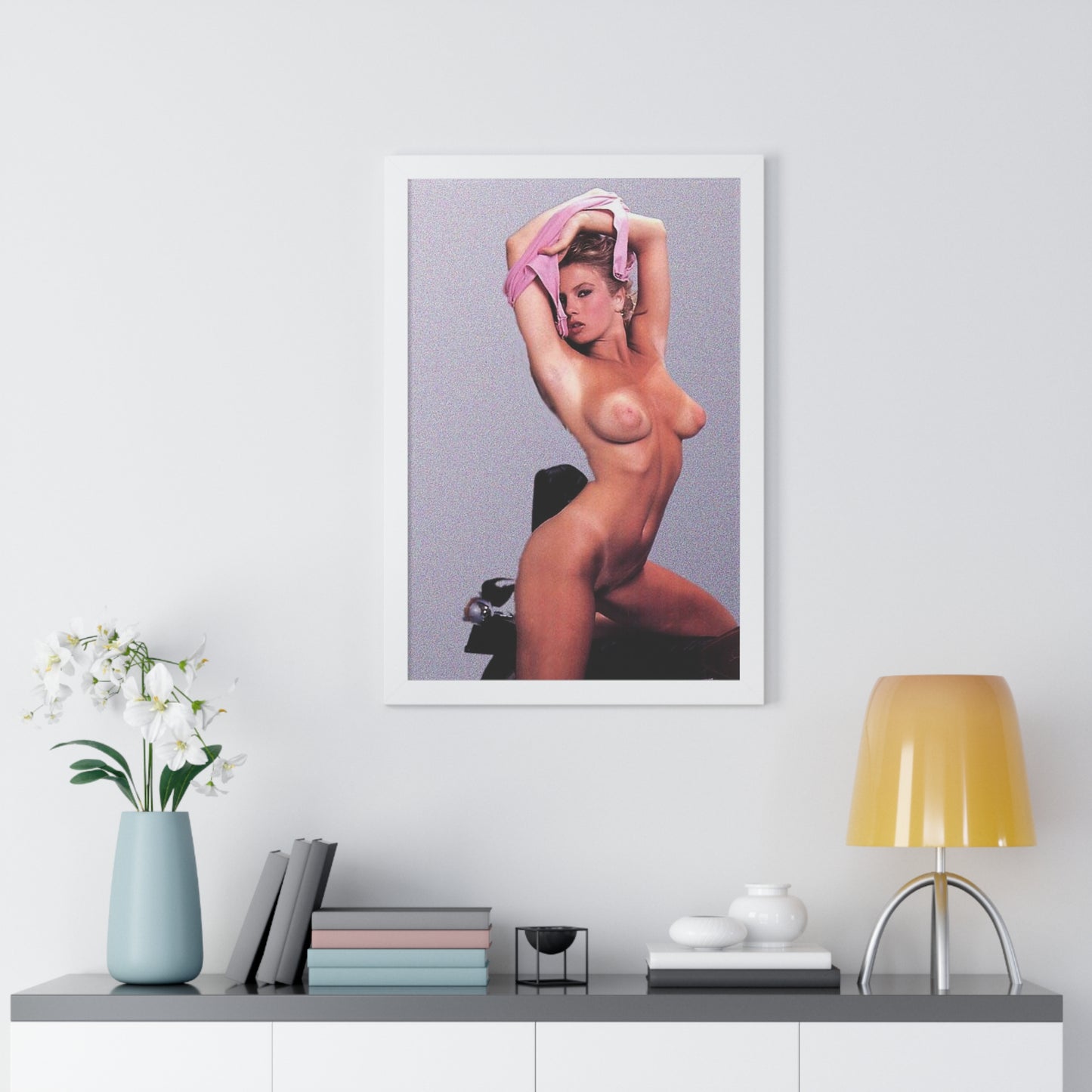 Framed Vertical Poster Retro Porn Star 80s