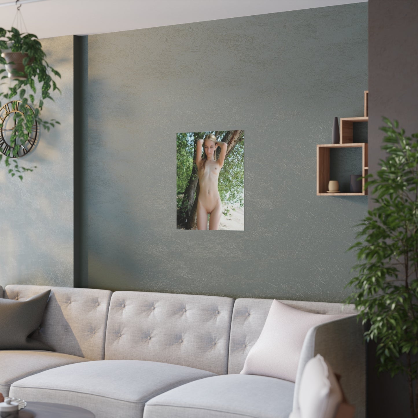 Satin Posters (210gsm) Skinny Nude Outdoors