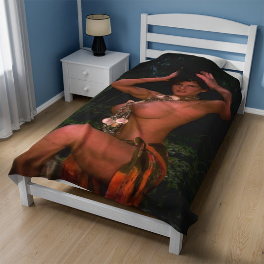 Velveteen Plush Blanket Retro Pornstar Holly Body Nude