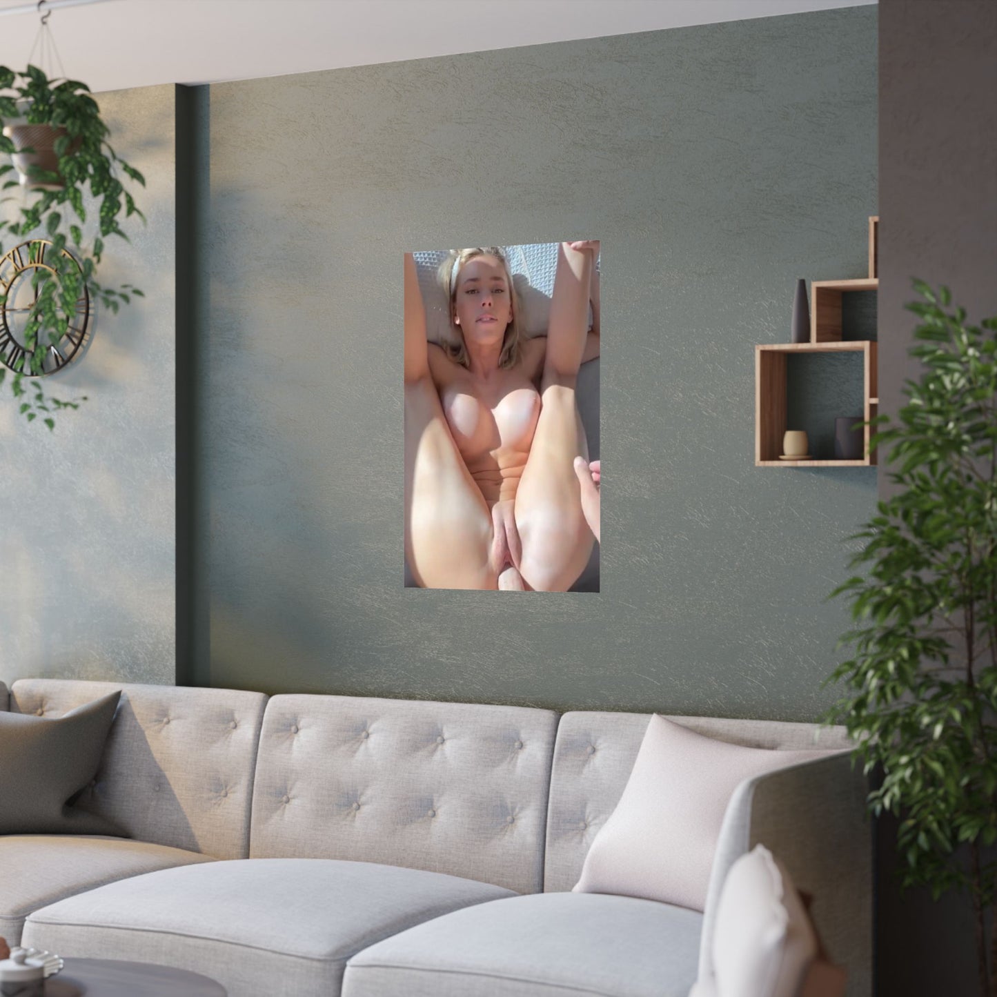 Satin Posters (210gsm) Blonde Teen Getting Plowed