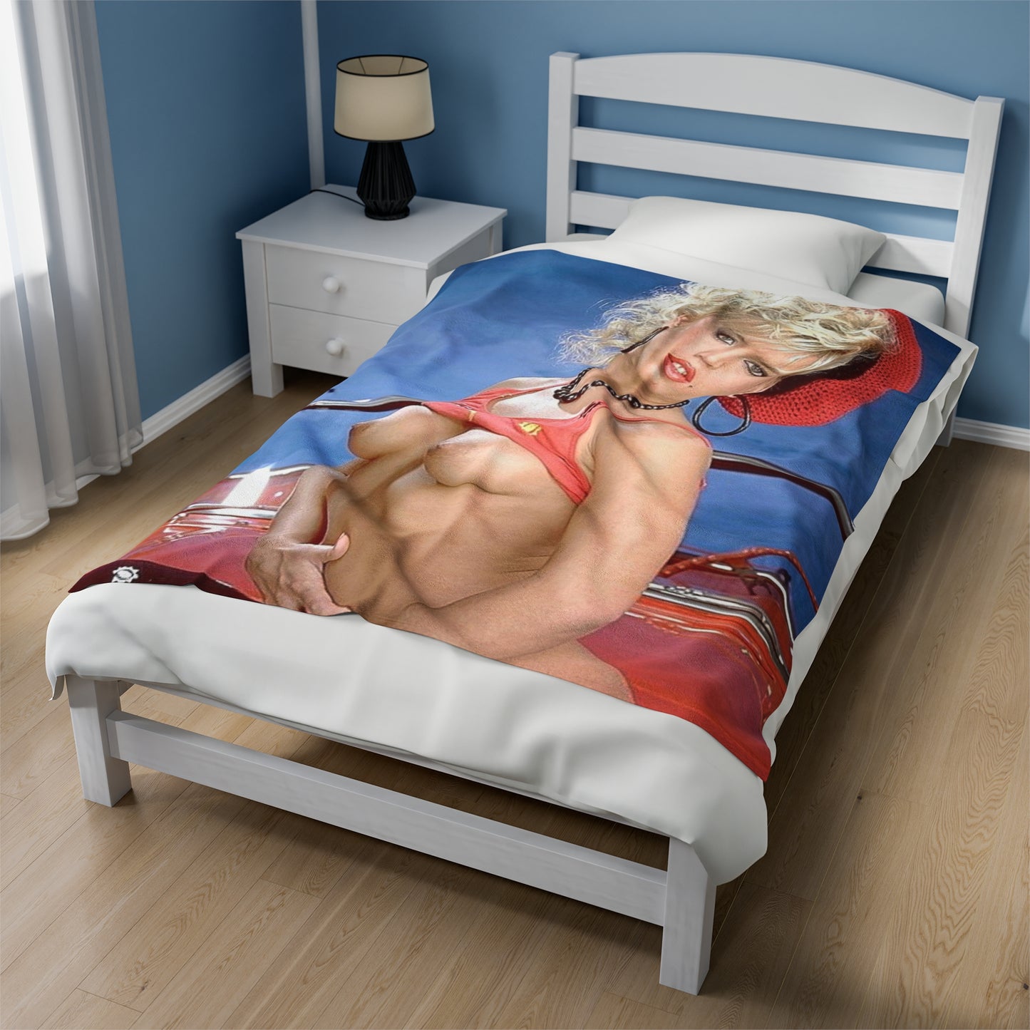 Velveteen Plush Blanket Retro 1980s Porn Star Amber Lynn