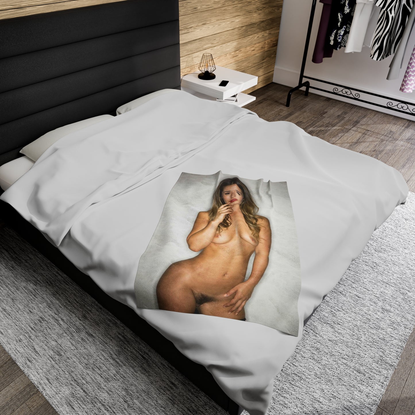 Velveteen Plush Blanket Eva Lovia Nude