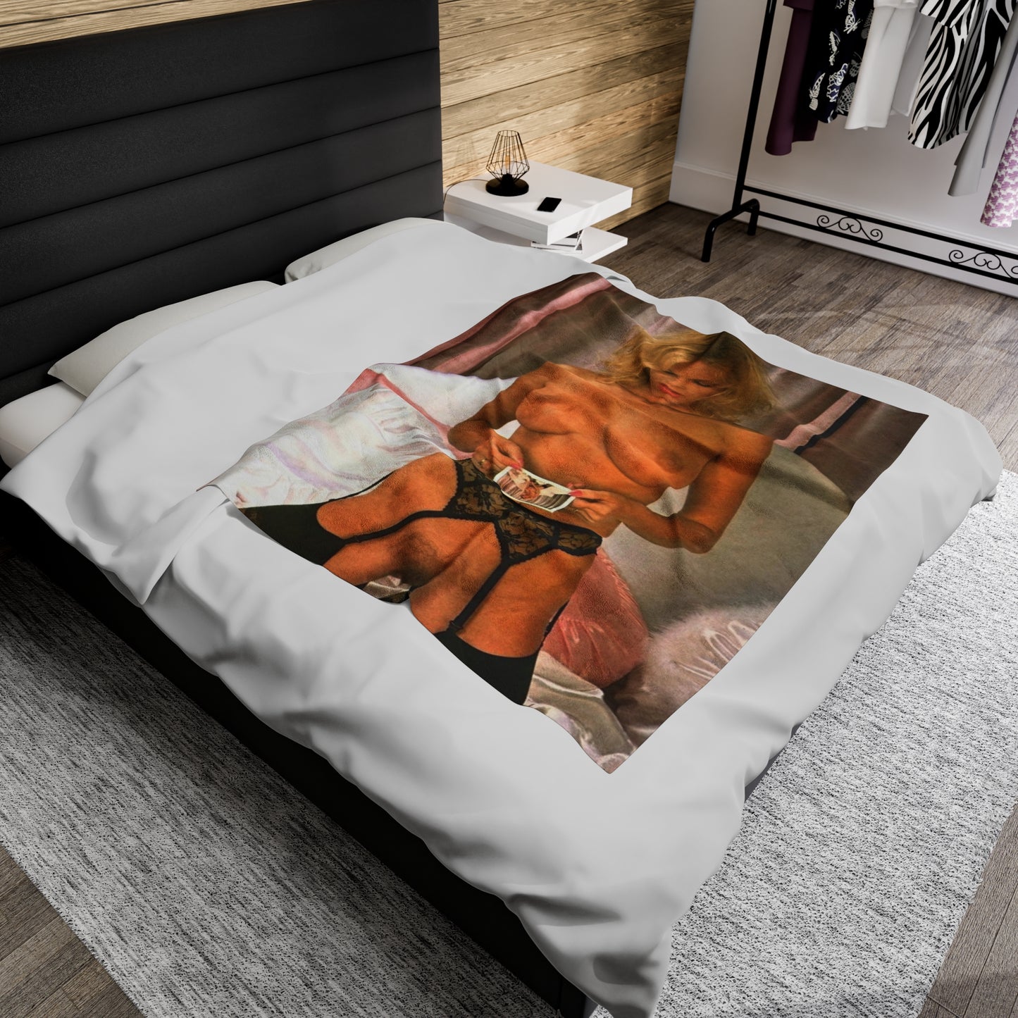 Velveteen Plush Blanket Vintage French Pornstar Brigitte Lahaie