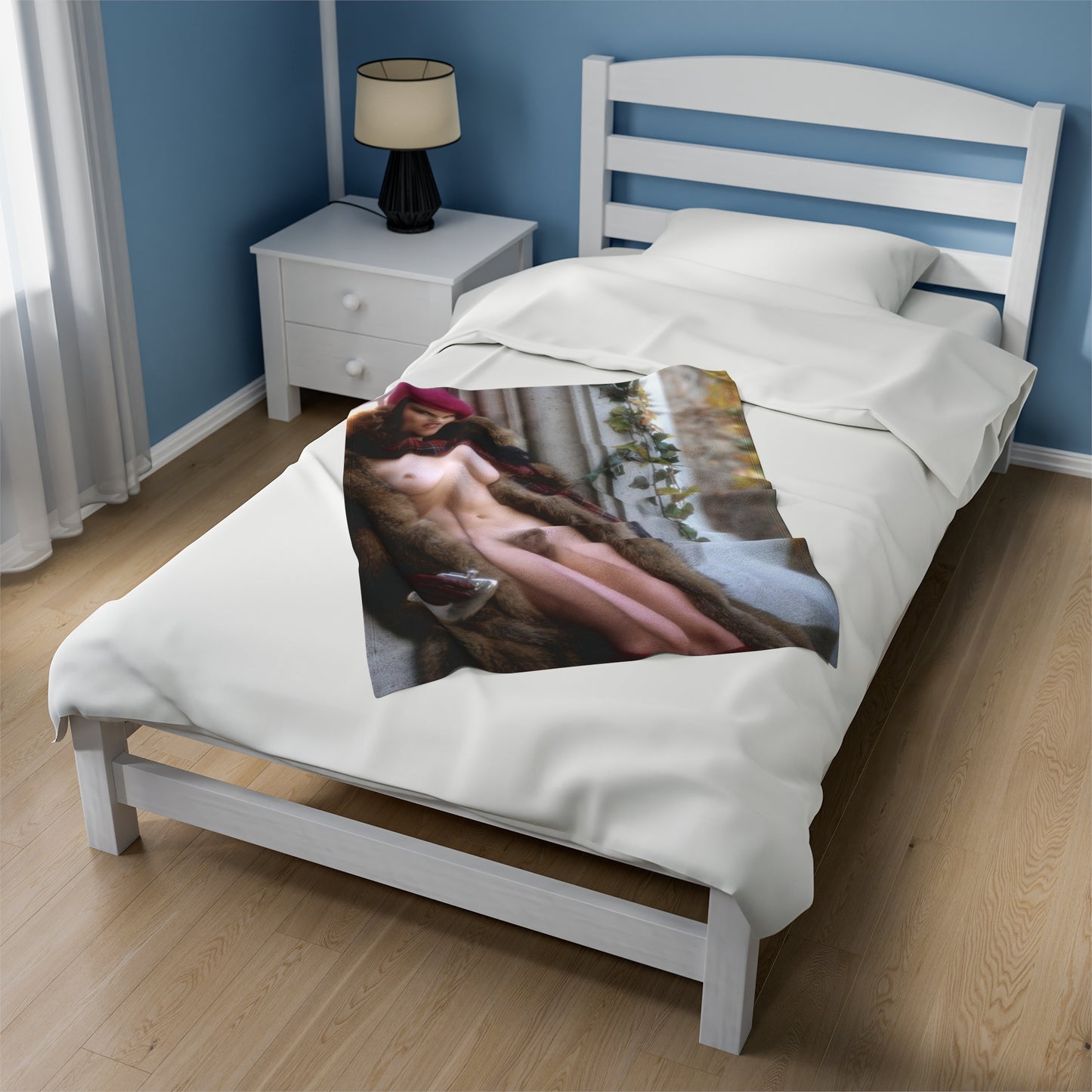 Velveteen Plush Blanket Playboy Playmate September 1983 Barbara Edwards