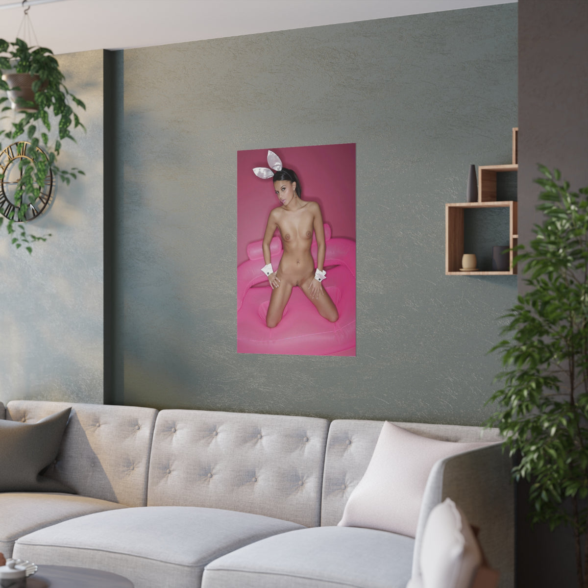 Satin Posters (210gsm) Tight Nude Bunny Ears