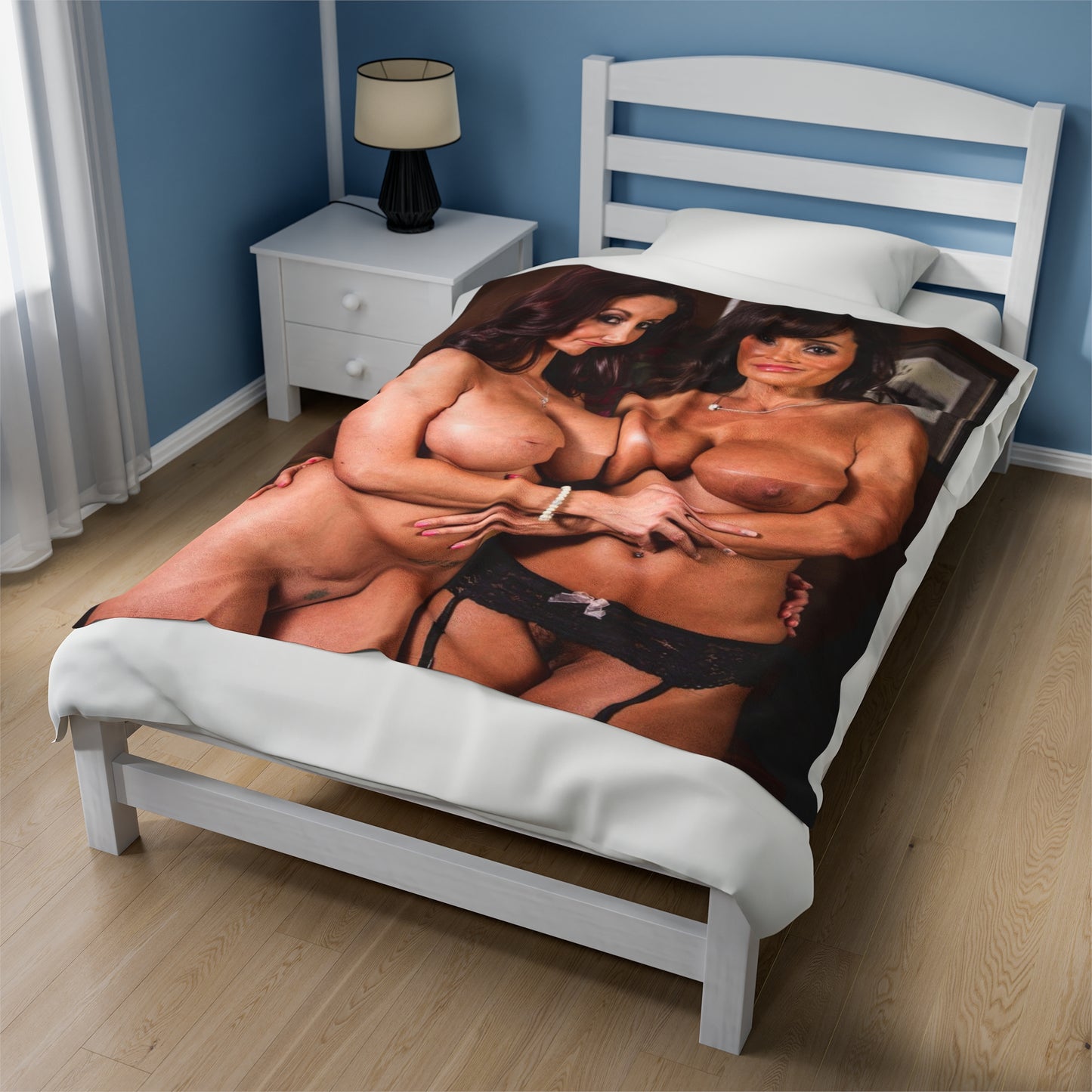 Velveteen Plush Blanket Lisa Ann & Ava Addams Nude